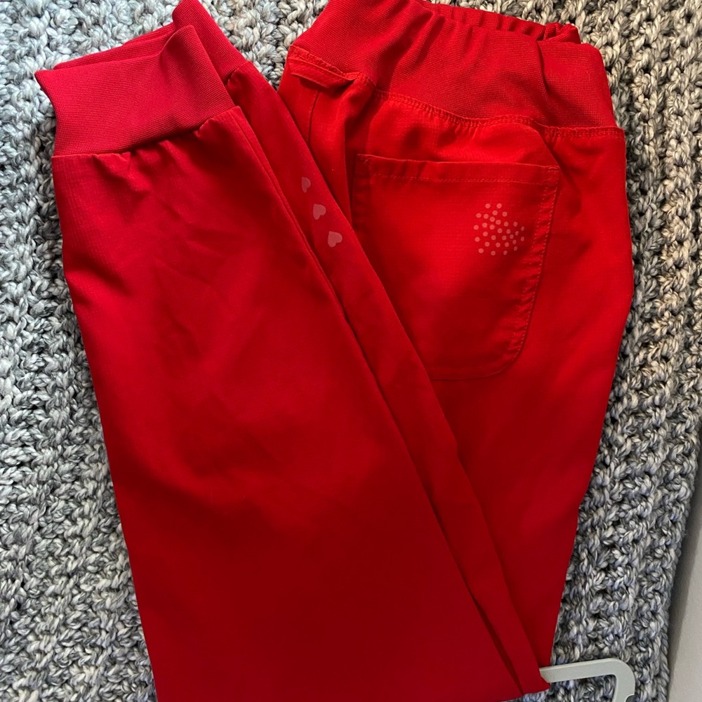 HeartSoul Red Scrub Jogger Bottoms